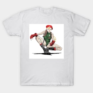 the soldier woman art ecopop in light pose T-Shirt